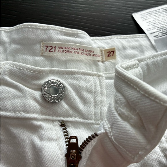 Classic Levi's 721 High-Rise Skinny White Denim (Size 27) - Picture 5 of 12